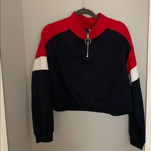 H&M cropped crew neck sweater